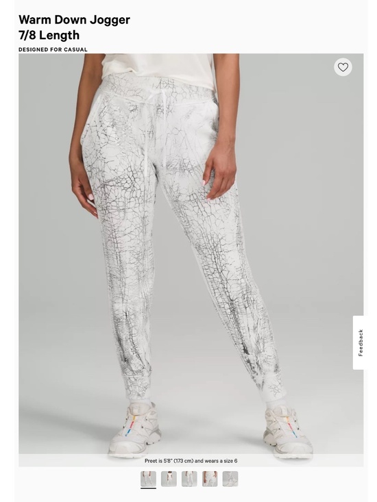 lululemon athletica Pants - Lululemon Warm Down Jogger Thread Dye White Black